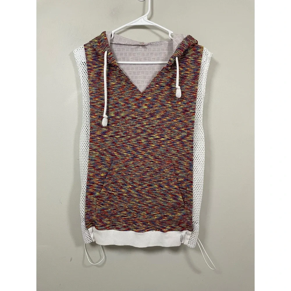 Free People Movement Prism Sleeveless Mesh Side Hoodie Size Large‎ Athleisure